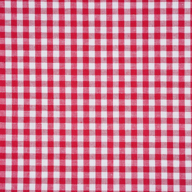 Yarn Dyed Pure Cotton Woven Fabric In Red And White Check Popular Designs With Good Quality And Soft Handfeeling