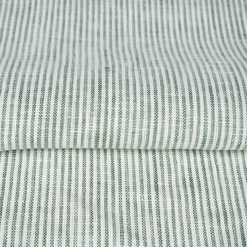 Small Stripe Design Special Yarn Dyed Pure Linen Fabric For Making Hot Weather Clothes