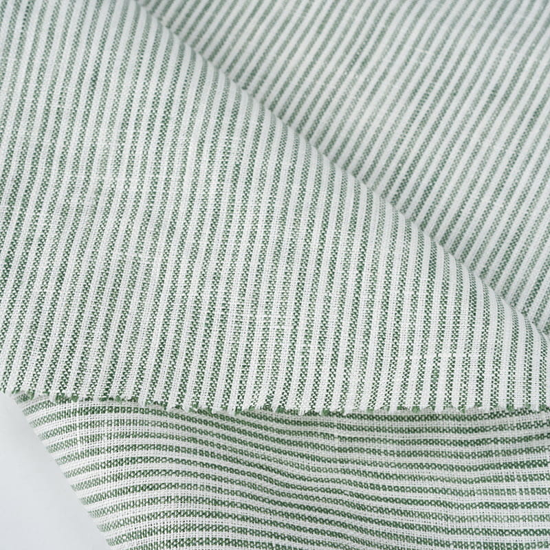 Small Stripe Design Special Yarn Dyed Pure Linen Fabric For Making Hot Weather Clothes