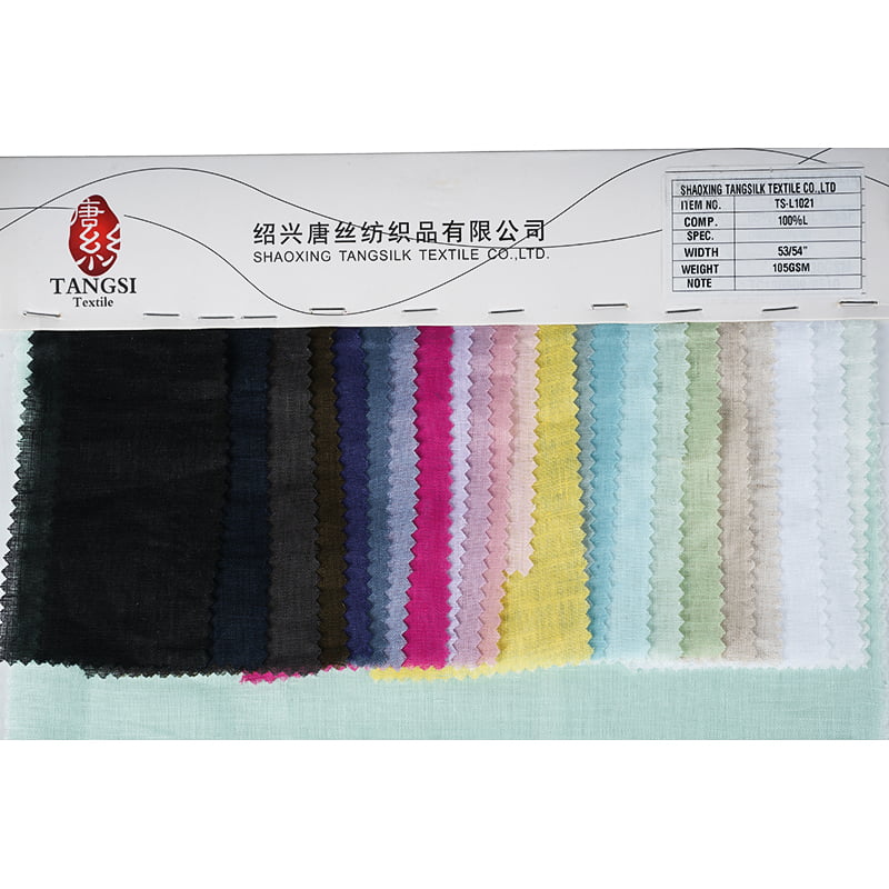 Pure Linen In Light Weight Soft Solid Dyeing Woven Plain Fabric for Making Fashion Clothes