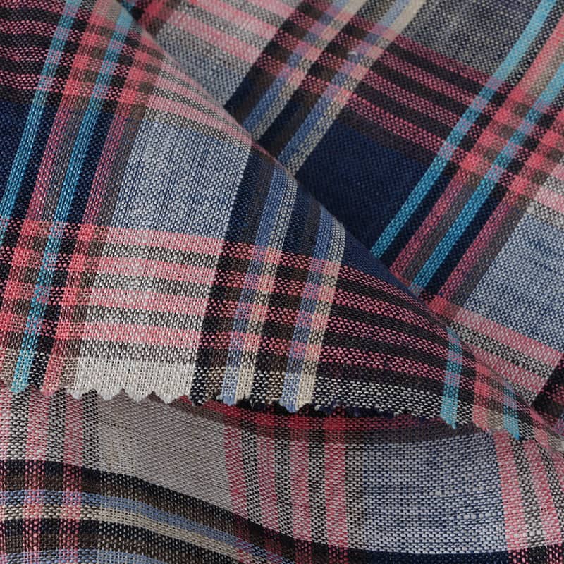 Pure Linen Colorful Check Design Light Weight Fabric Suitable To Make Men's Shir Ts And Trousers