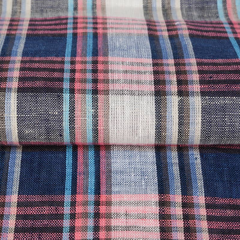 Pure Linen Colorful Check Design Light Weight Fabric Suitable To Make Men's Shir Ts And Trousers